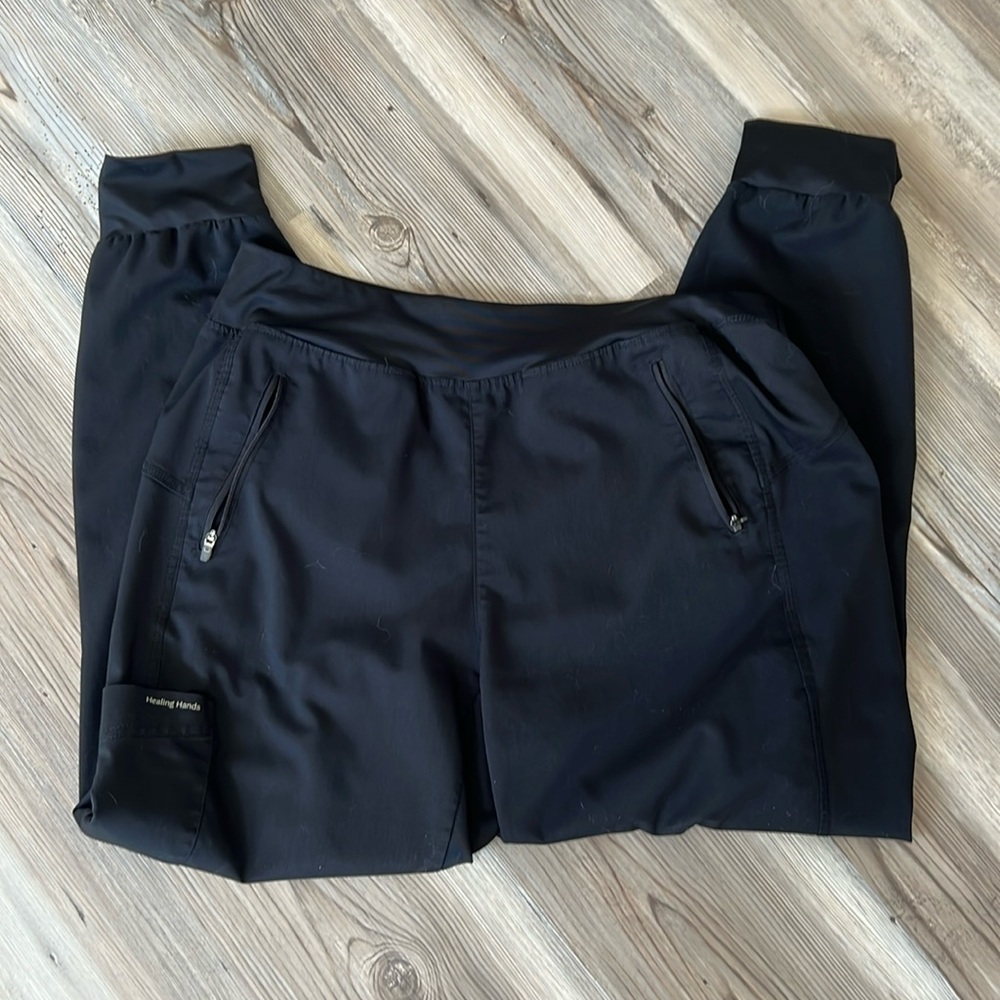 healing hands Black Women's Scrub Jogger Pants